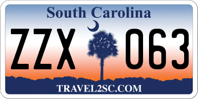 SC license plate ZZX063