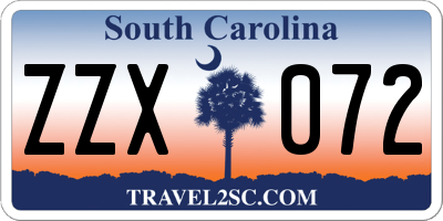 SC license plate ZZX072