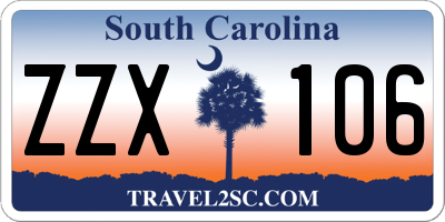 SC license plate ZZX106