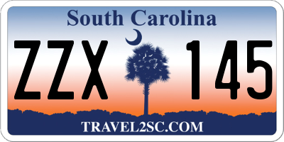 SC license plate ZZX145