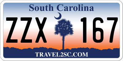 SC license plate ZZX167