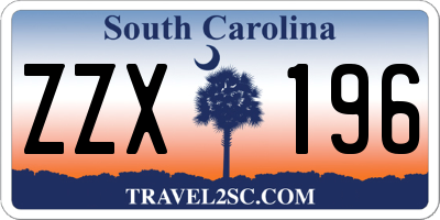 SC license plate ZZX196