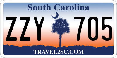 SC license plate ZZY705