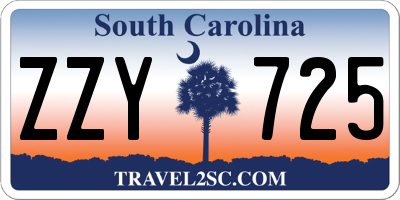 SC license plate ZZY725