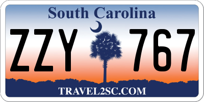 SC license plate ZZY767