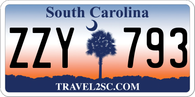 SC license plate ZZY793