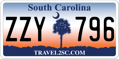 SC license plate ZZY796