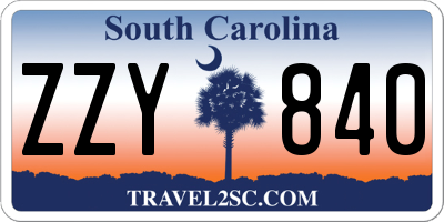 SC license plate ZZY840