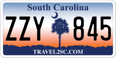 SC license plate ZZY845