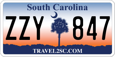 SC license plate ZZY847