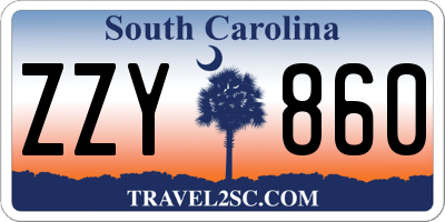 SC license plate ZZY860