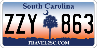 SC license plate ZZY863