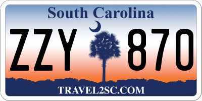 SC license plate ZZY870
