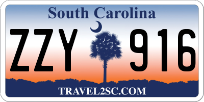 SC license plate ZZY916