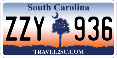 SC license plate ZZY936