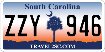 SC license plate ZZY946