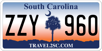 SC license plate ZZY960
