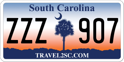 SC license plate ZZZ907