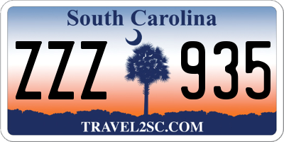 SC license plate ZZZ935