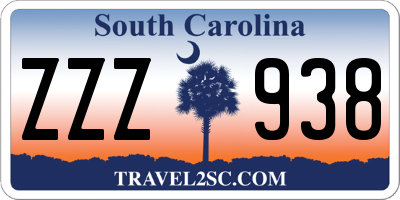 SC license plate ZZZ938
