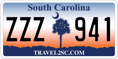 SC license plate ZZZ941