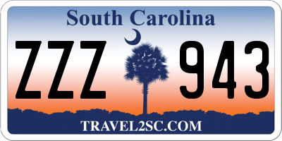 SC license plate ZZZ943