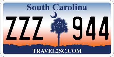 SC license plate ZZZ944