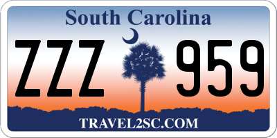 SC license plate ZZZ959
