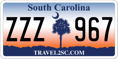 SC license plate ZZZ967