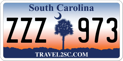 SC license plate ZZZ973