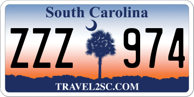SC license plate ZZZ974