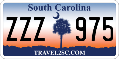 SC license plate ZZZ975