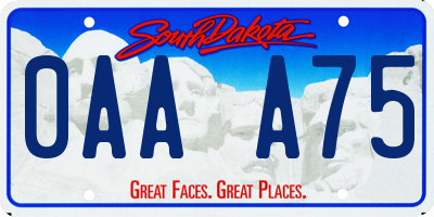 SD license plate 0AAA75