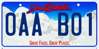 SD license plate 0AAB01