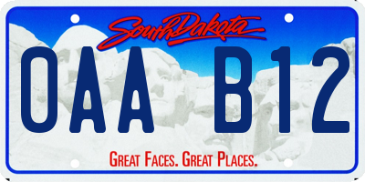SD license plate 0AAB12