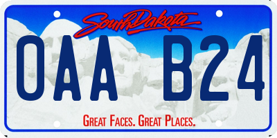 SD license plate 0AAB24