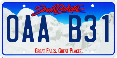 SD license plate 0AAB31
