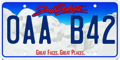 SD license plate 0AAB42