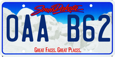 SD license plate 0AAB62