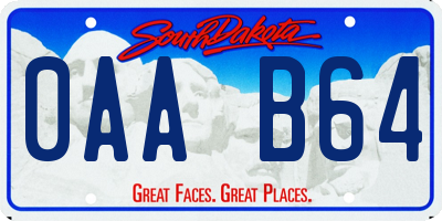 SD license plate 0AAB64