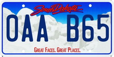 SD license plate 0AAB65