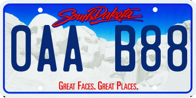 SD license plate 0AAB88