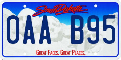 SD license plate 0AAB95