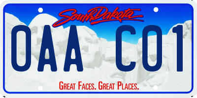 SD license plate 0AAC01