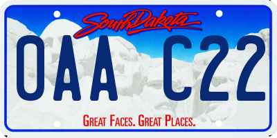 SD license plate 0AAC22