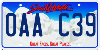 SD license plate 0AAC39