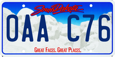 SD license plate 0AAC76
