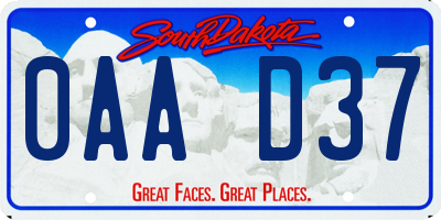 SD license plate 0AAD37