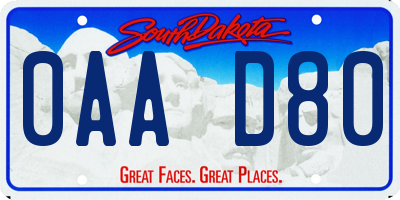SD license plate 0AAD80