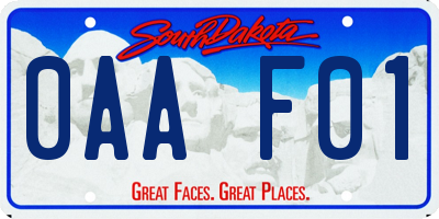 SD license plate 0AAF01